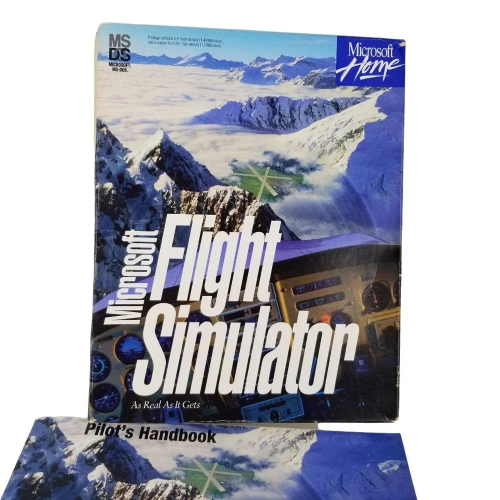 Microsoft Flight Simulator 5.0 PC Hard Disc Handbook Airplane School Computer